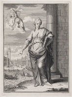 KG 11388
<br/>
Prudentia met op de achtergrond de Piazzetta in Venetië
<br/>
<em>Picart, Bernard (1673-1733)</em>